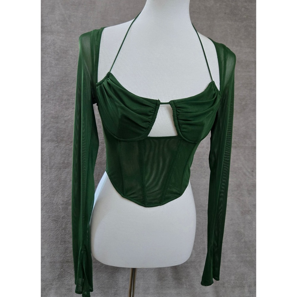 Forest Fairy Sheer Corset Top Medium Mesh Clubwear Coquette Date Night Festival